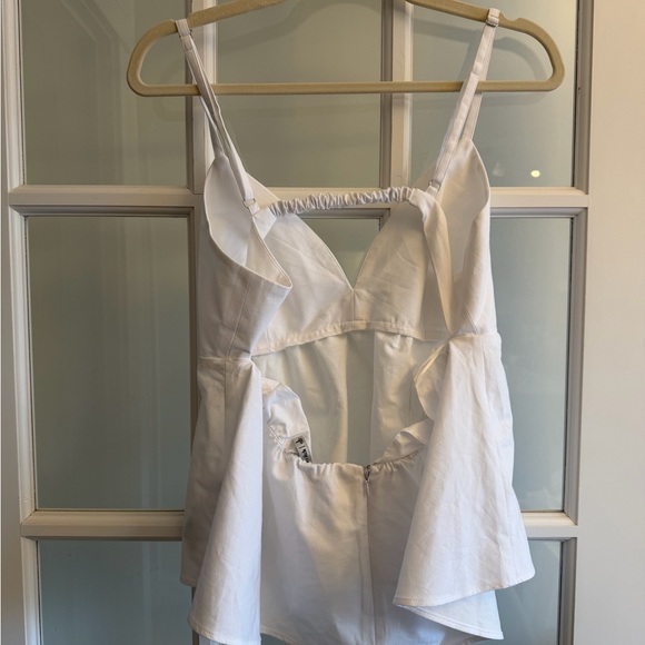 Abercrombie & Fitch White Poplin Peplum Camisole Tank Top Size L - Picture 7 of 9